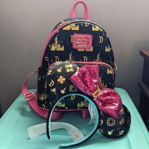 Sleeping Beauty Castle Loungefly Mini Backpack and Ears set – Disneyland